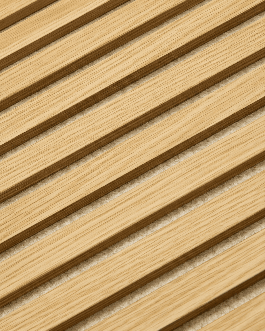 Akupanel | Acoustic Panel / Wood-like, Southern Oak, Beige Felt, 240 x 60 cm